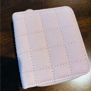 Compact Pink Quilted Wallet